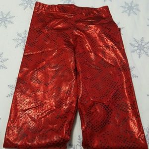 Blackmilk Red Snakey Leggings
