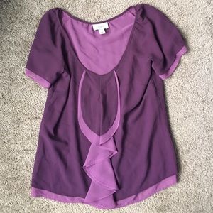 Ann Taylor LOFT Flowing Purple Blouse