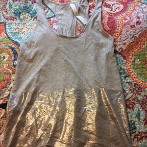 Metallic silver LULULEMON open back tank sz 8