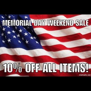 10% off all items this Memorial Day weekend!