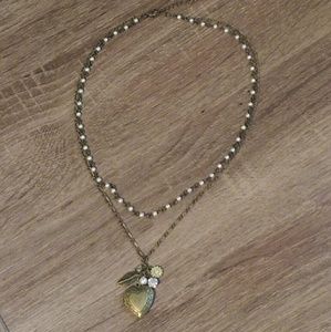 Vintage heart locket with charms