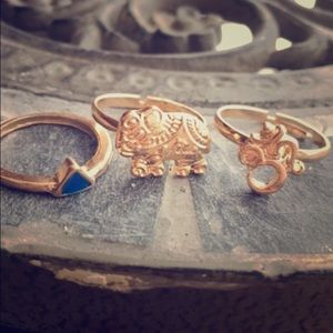 Indie Golden Midi Rings