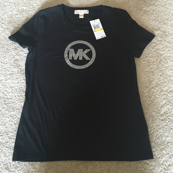 NWT - Black Rhinestoned Michael Kors Tee