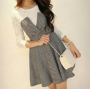Hounds tooth lace dress