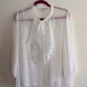 Sheer White Bow Blouse