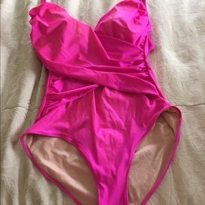 Gottex Bathing Suit size 16 Hot Pink