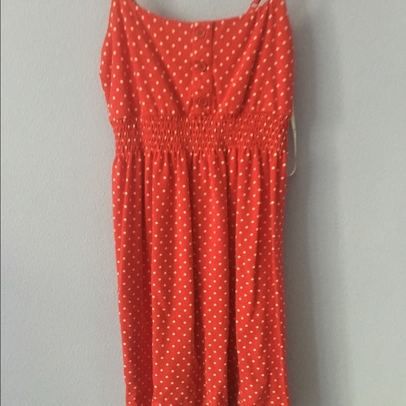 Red and white polka dot dress