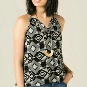 Francescas grey and black tank top