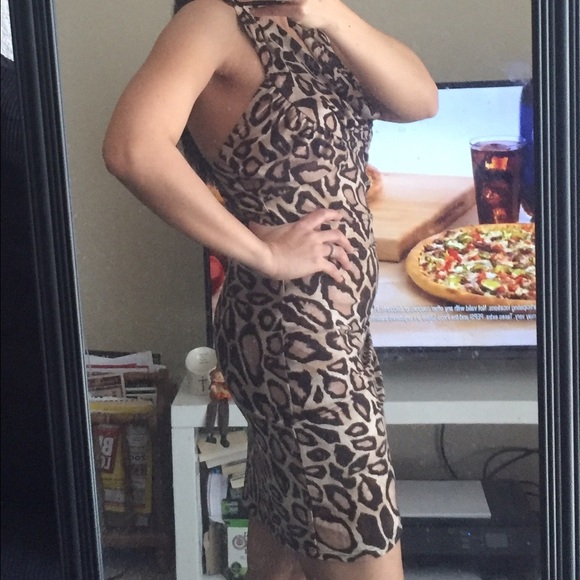 Leopard print sexy dress NWOT - Picture 2 of 3