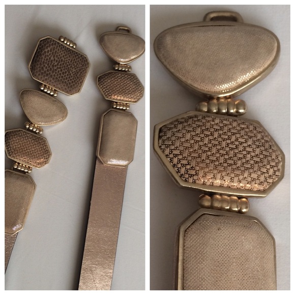 Champagne metallic belt M/L