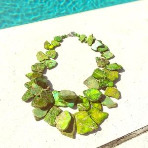 green natural stone necklace