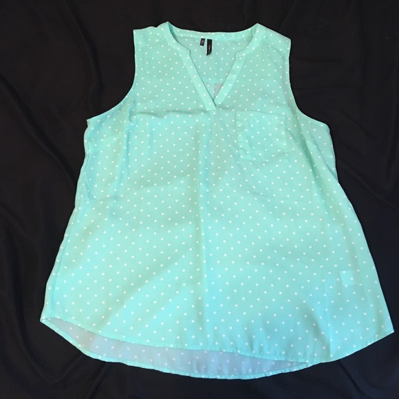 Mint Polka Dot Blouse