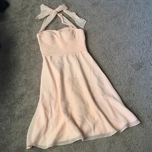 Azazie Peach Chiffon Halter Dress