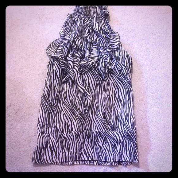 Zebra print halter top