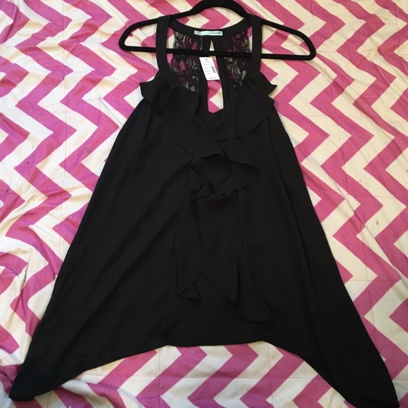 Black Chiffon Tank Top