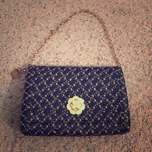 Eric Javits black and gold woven purse