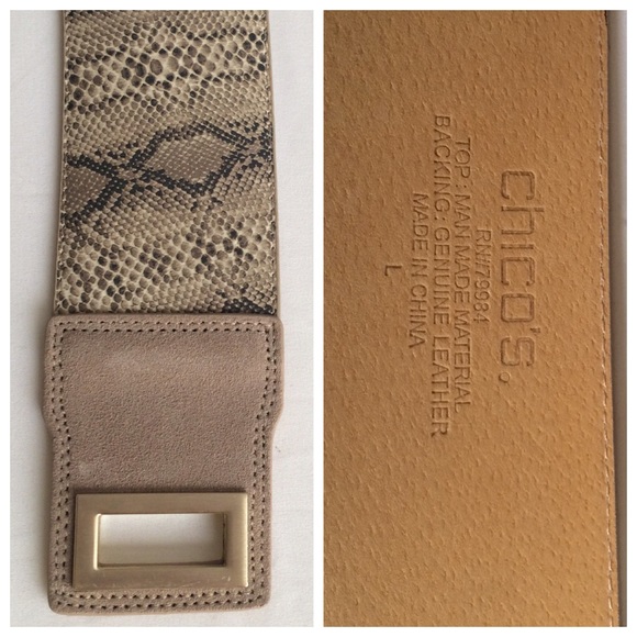 Faux snake pattern adjustable belt - Picture 2 of 4