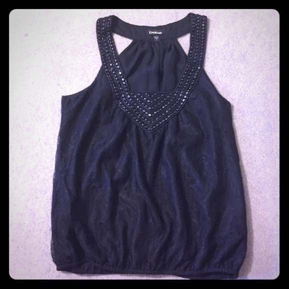 Black Lace Bebe Top