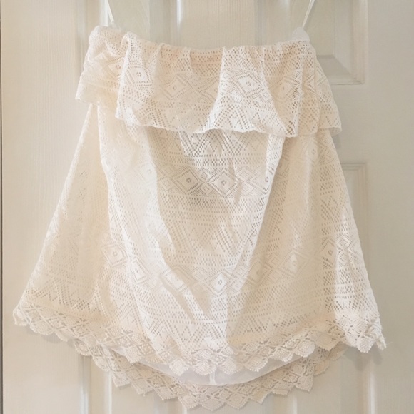 White Crochet Tube Top, Ocean Drive, Size M