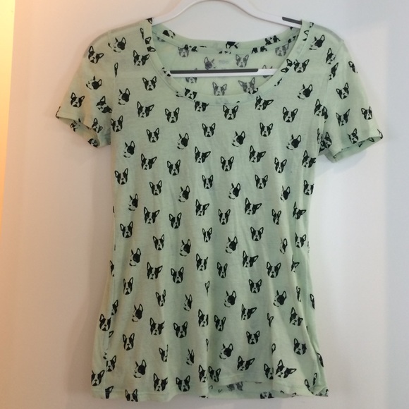 Printed scoop neck