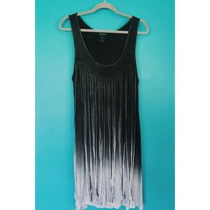 Black & Grey Ombré Fringe Dress