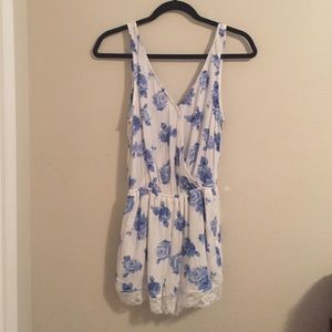 Blue Floral Romper