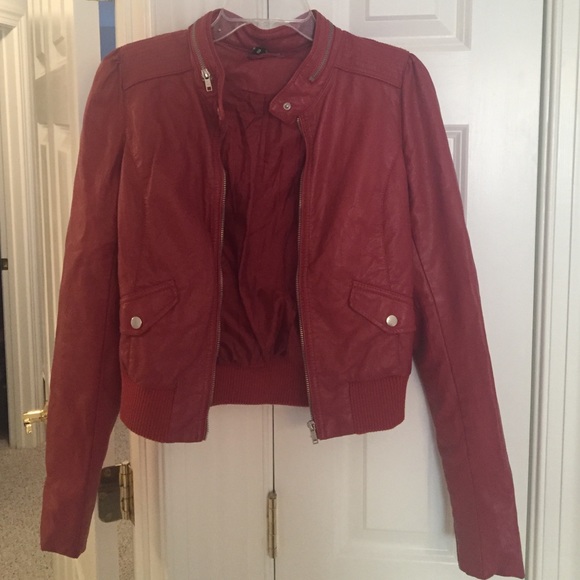 Divided Jackets & Blazers - Divided by H&M pink/red faux leather jacket