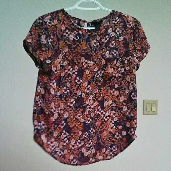 H&M Floral Chiffon Top