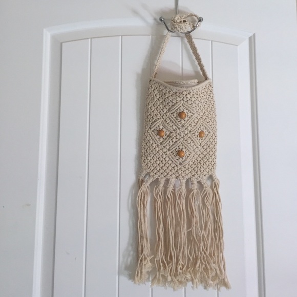 Hand made macrame satchel bag