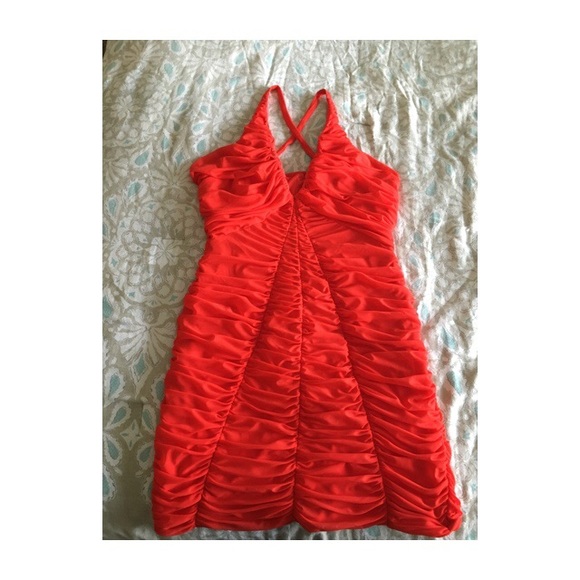 Fiery red Bebe dress