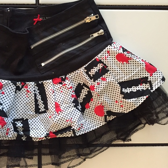 Hell Bunny punk rock mini skirt