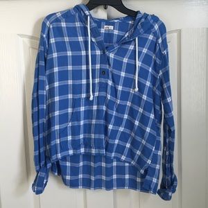 Plaid shirt meets hoodie