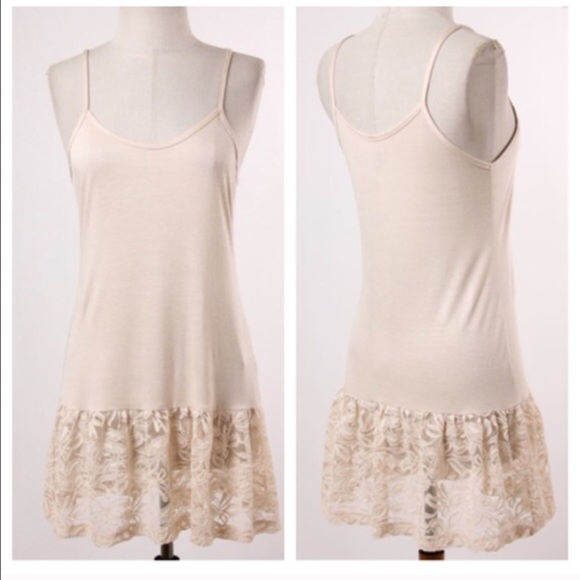 Tops - Beige lace extender LAST ONE