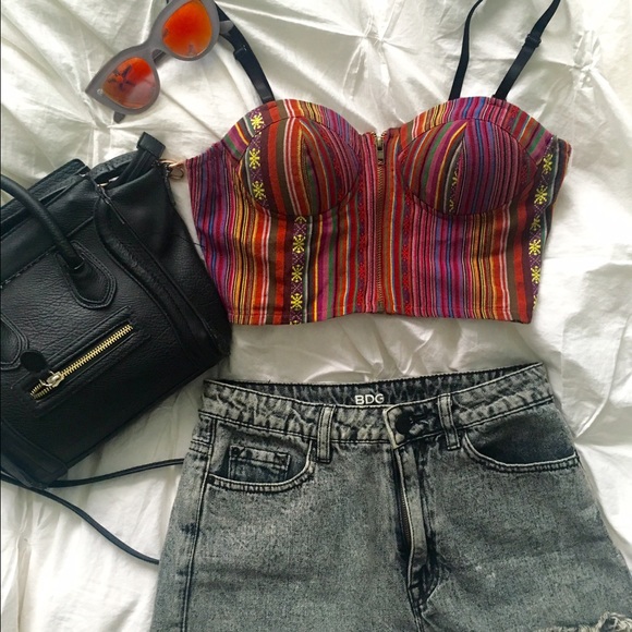 Cute Tribal Print Bustier Top