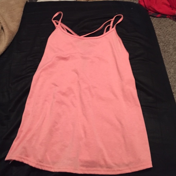 Peach Cross Back Tank Top