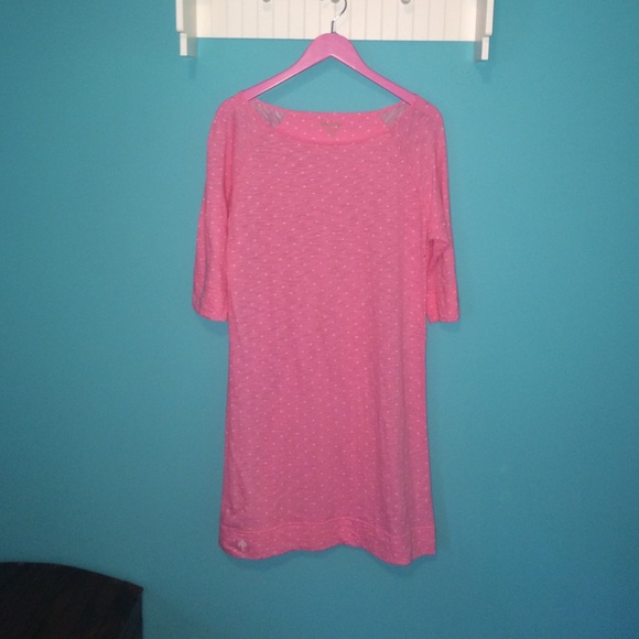 Lilly Pulitzer Cassie Dress; Pink with White Dots