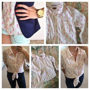 Seahorse Print Long Sleeve Button Up Shirt