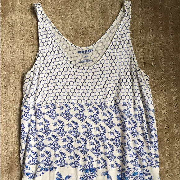 Old Navy blue and white tank top