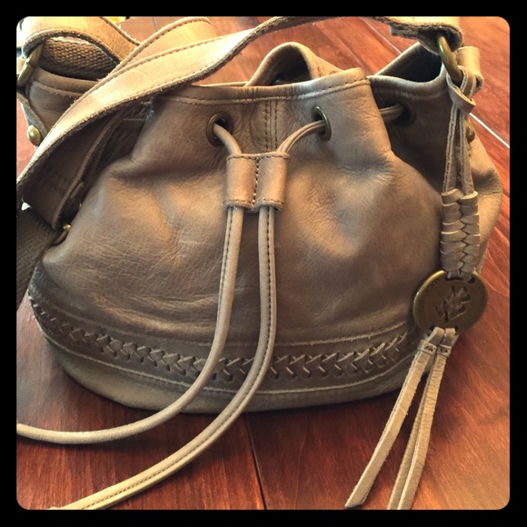 Lucky brand leather bucket bag
