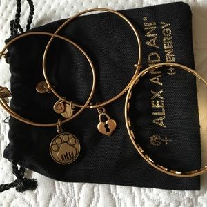 3 bracelets ( 2 Alex and Ani and 1 Madewell)