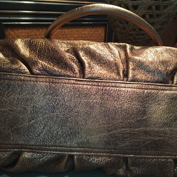 Italian leather satchel in deep bronze. - Picture 4 of 4