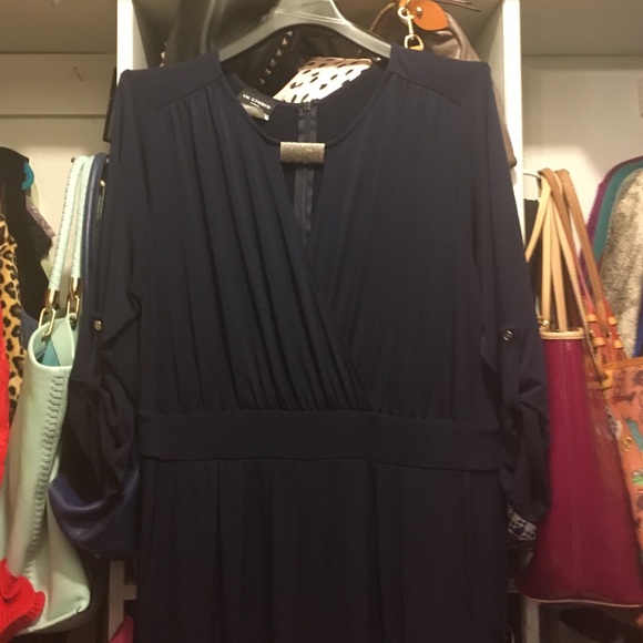 I.N. Studio jersey knit navy jumpsuit. Size 1x