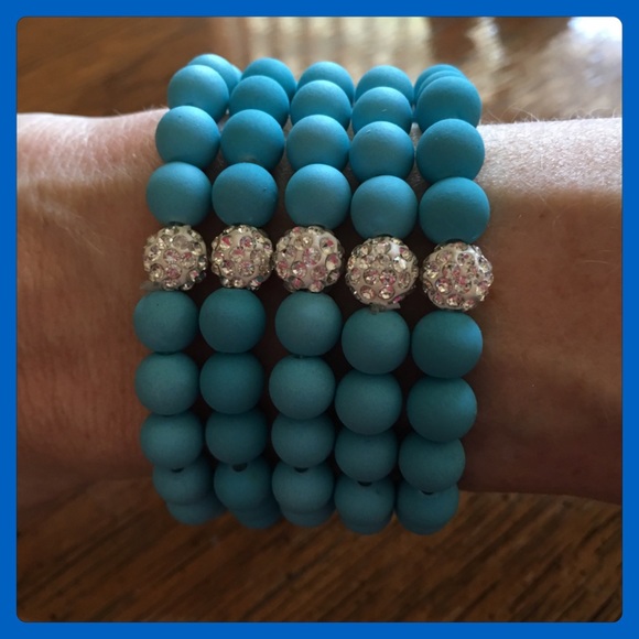 SOLD OUT!🌟Blue Crystal Ball Bracelets🌟 - Picture 4 of 4