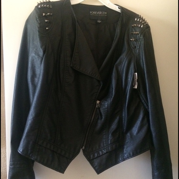 Black faux leather jacket