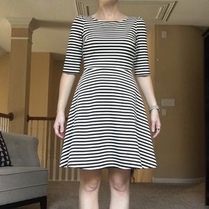 Striped Fit & Flare Dress