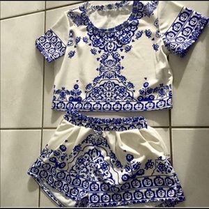 Boho crop top and shorts