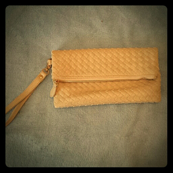 Barely Used!  Cream Clutch With Strap