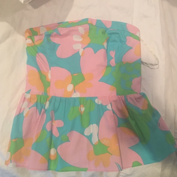 Authentic Lilly Pulitzer poplin strapless top