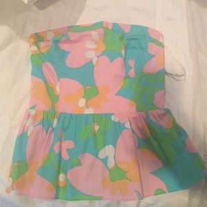 Authentic Lilly Pulitzer poplin strapless top