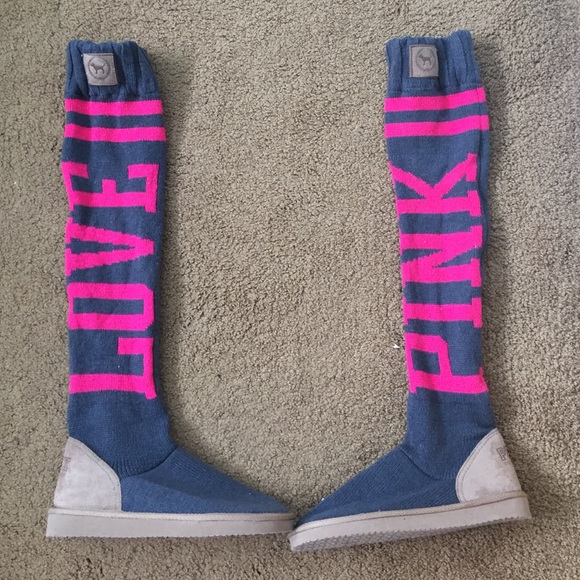 Victoria Secret PINK rare Mukluk sweater boots